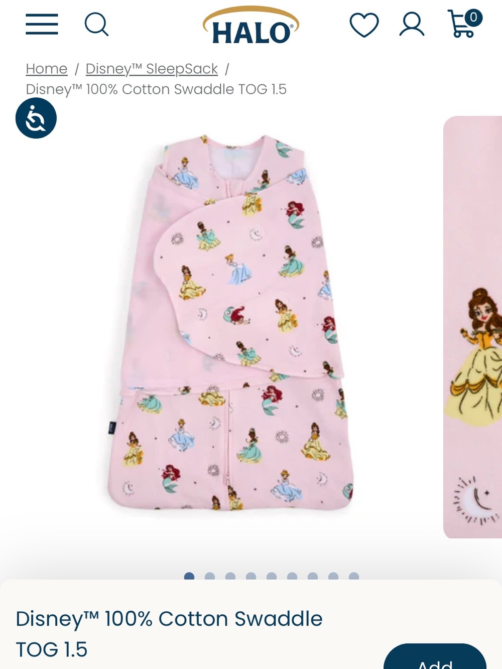 Disney Princess Halo Newborn Swaddle
